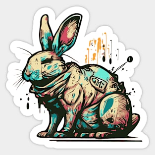 Graffiti Style Rabbit Sticker